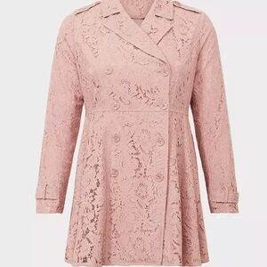 Torrid Pink Lace Pea Coat